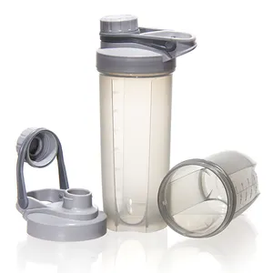 Bottiglie Shaker personalizzate senza BPA portatili con manico da 600ml all'ingrosso all'aperto bottiglia per il Fitness sportivo con Shaker