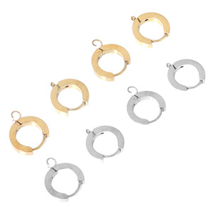 Stainless Steel Hoop <b>Earring</b> Hooks Round 18k Vacuum Gold Plated For <b>Earring</b> Making Jewelry Findings Components - Product Image 5
