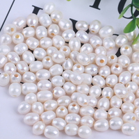 Perles en vrac de 9 à 10mm Perles en gros Perles de riz blanc personnalisé Perles de perles en vrac avec de gros trous de 3mm