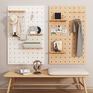 Duvar <span class=keywords><strong>Pegboard</strong></span> asılı Modern ev dekor raf özel ayarlanabilir ahşap <span class=keywords><strong>Pegboard</strong></span> aksesuarları - Product Image 3