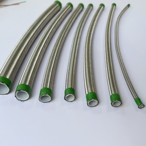 SAE100 R14 고통력 고압 스테인리스 스틸 SS304 PTFE 브레이디드 호스 고무 외피 연료 시스템 ISO 9001 인증 - Product Image 5