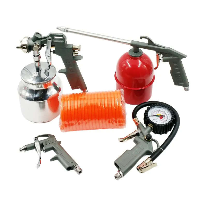 Air Tool Kit HVLP Air Spray Gun Mainly Car Maintaining Spray Gun Kits 5 m air hose 5 PCS