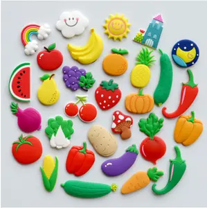 Décoration personnalisée à bas prix, étiquette alimentaire pour réfrigérateur, logo 3d pvc fruits et légumes aimant de réfrigérateur