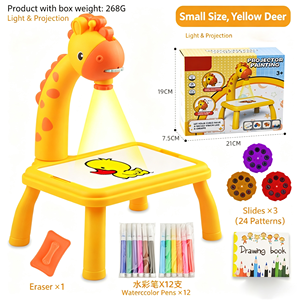Tavolo da Disegno con Proiezione a Tema Cervo Cartoon, Lavagna per Disegnare e Scrivere per Bambini da 5 a 7 Anni - Product Image 1