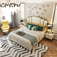 Canapé de chambre à coucher moderne de grande taille, cadre de lit en cuir, lit italien, offre spéciale