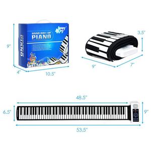 Piano electrónico enrollable, teclado MIDI portátil con Bluetooth de 88 teclas para uso doméstico con alimentación USB y conector de 3,5 mm - Product Image 2