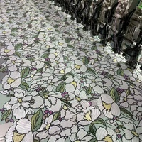 Tissu en dentelle de tulle tricoté en polyester respirant et écologique, brodé de sequins floraux, pour robes de soirée et robes de mariée