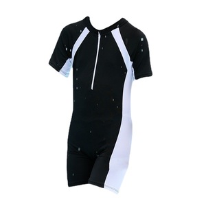 Maillot de bain une pièce pour filles, noir, avec fermeture éclair, UPF 30, style sport, pour piscine et complexe hôtelier - Product Image 3