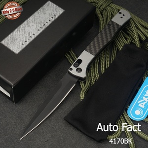 Cuchillo de despliegue automático Axis 4170BK con mango de fibra de carbono y hoja de acero inoxidable de punta caída, cuchillo automático. - Product Image 2