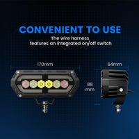 Phare de travail LED 5 pouces 39W 1597LM Blanc Ambre Spot Flood DRL Éclairage tout-terrain IP68 Étanche pour 4x4 Camion VTT UTV SUV Pick-up