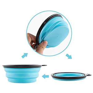Portable Foldable Eco-friendly Silicone Rounded Small Lightweight 60g Manual Dog Holding Bowl Travel Outdoor Use Pets Wholesale - Product Image 2
