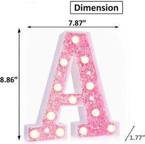 حروف سرادق حروف وردية فاتحة حروف أبجدية لامعة للديكورات صوفي - Product Image 5