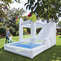 Château gonflable blanc avec toboggan et piscine à balles, directement de l'usine, pour décoration de mariage et de fête