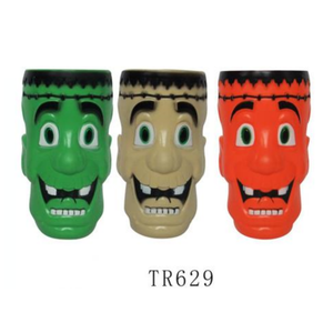 Vasos de plástico personalizados con cara de fantasma horrible de Halloween para accesorios de bebidas de fiesta - Product Image 2