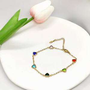 Bracelet de <span class=keywords><strong>cheville</strong></span> en acier au titane Bracelet de <span class=keywords><strong>cheville</strong></span> Crystal Love <span class=keywords><strong>Cheville</strong></span> en acier au titane en or 18 carats pour femmes - Product Image 3