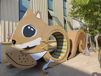 Roue à Billes pour Hamster, Équipement de Jeu Non Motorisé, Structure en Bois et Acier à Entraînement Manuel, Certifiée CE pour Parcs d'Aventures Intérieurs et Extérieurs