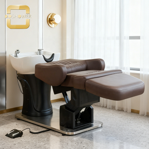 Lit de lavage de cheveux de salon, lit de massage thaïlandais, brun, électrique, pour lavage de cheveux, shampooing, lit de lavage de cheveux électrique - Product Image 1