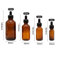 15ml 30ml 60ml 120ml Bouteilles d'huile essentielle rondes Boston Flacon compte-gouttes en verre