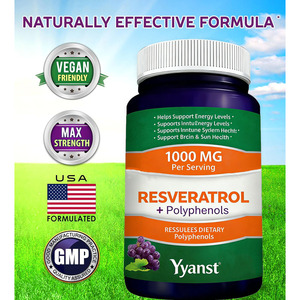 Cápsulas de mezcla de resveratrol y polifenoles de marca privada de alta calidad. Apoya la inmunidad y la salud de las mitocondrias. Ayuda a aumentar el NAD+. - Product Image 4