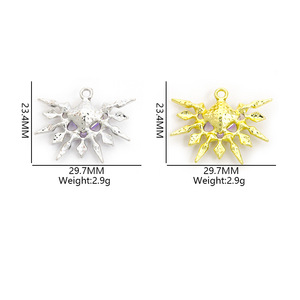 Colgante de Aleación Dorada con Dije de Estrella Radiante y Piedra de Cristal Cuadrada para Adorno de Traje de Danza Flamenca - Product Image 2