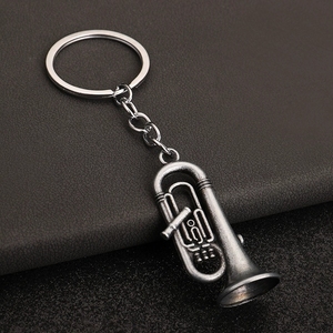 Porte-clés vintage en laiton en gros : mini saxophone, trompette, euphonium – Anneau porte-clés en métal pour les amateurs de musique - Product Image 6