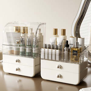 Caja de Almacenamiento de Cosméticos Premium YHYP, Estuche de Maquillaje a Prueba de Polvo, Organizador de Labiales y Productos para el Cuidado de la Piel, Gabinete de Escritorio, Tocador, Plástico PP - Product Image 1