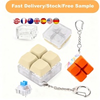Custom Acrylic Anime Keyboard Switch Keychain Diy Logo Design Keycap Thermal Transfer Printing Cartoon Alloy Keychain Key