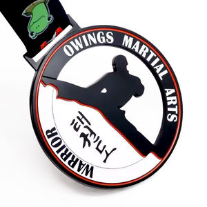 ริบบิ้นโลหะสังกะสีอัลลอยด์สำหรับวิ่ง3D โกลด์สปินเนอร์สำหรับแข่งเทควันโดคาราเต้ฮ็อกกี้ดีไซน์แบบขายส่ง - Product Image 1