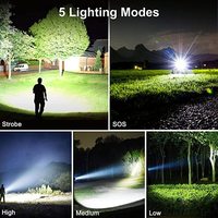 Lampe torche tactique LED rechargeable par USB, haute luminosité 10000 lumens XHP70, en alliage d'aluminium, étanche IP66, 5 modes, portable, d'urgence