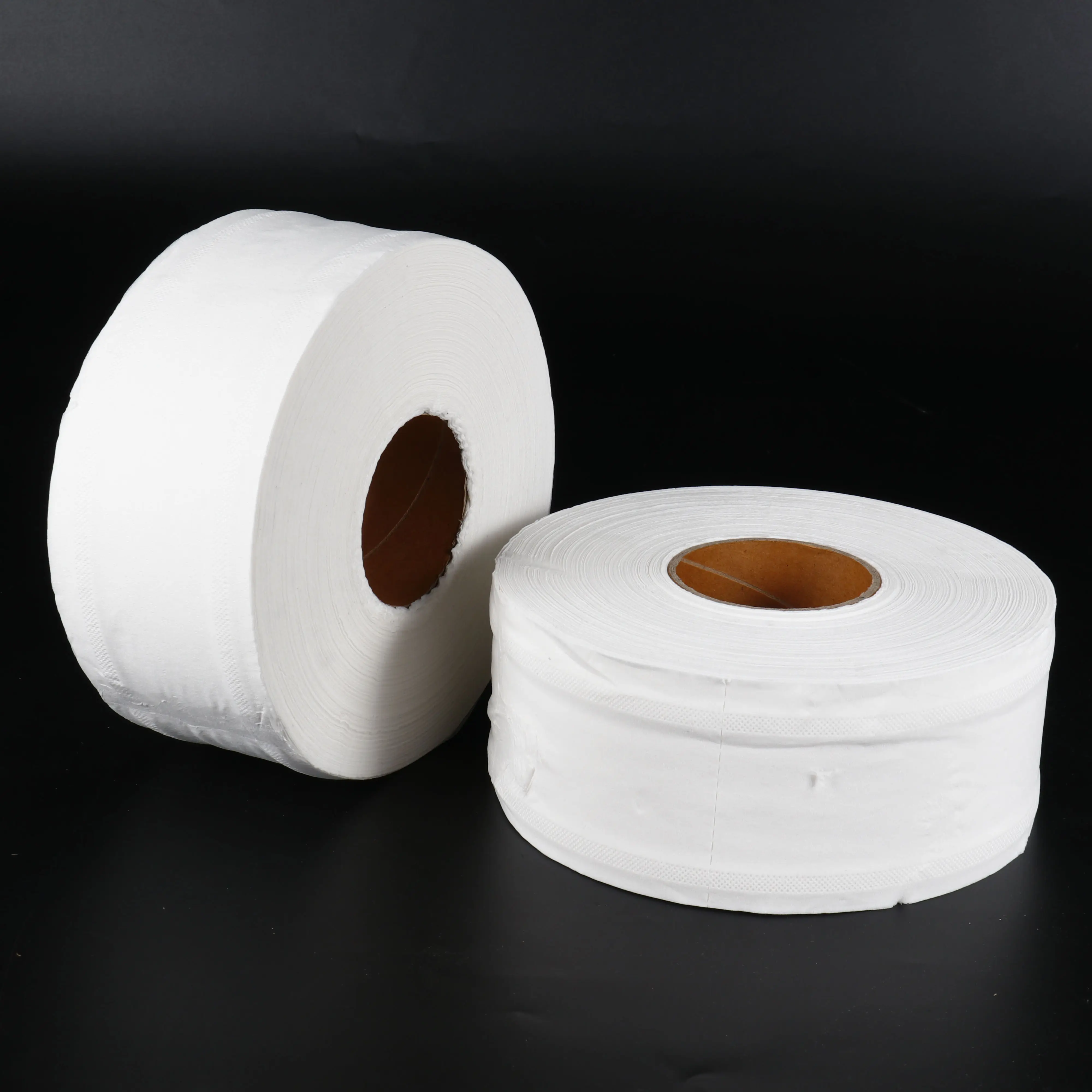 QINGSHE Factory-rollos de papel higiénico para baño, mezcla de pulpa de madera, toalla de papel tisú para Hotel, rollos Jumbo Ultra suaves de 3 capas, 450g