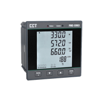 Analizador de calidad de energía Modbus, dispositivo trifásico con sistema de gestión de energía, LCD, 96x96, marca CET, 3 fases, 4 cables