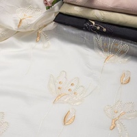Tissu en dentelle tricotée en maille, brodé de fleurs et de sequins, en mousseline de soie fluide, directement de l'usine, pour vêtements abaya de luxe