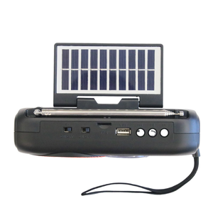 Solar-Powered AM/FM/SW Radio with Clock, <b>Flashlight</b> & USB/TF MP3 Player - Product Image 4