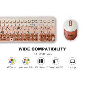 Wireless <b>Keyboard</b> and Mouse Combo 105Keys Colorful Cartoon <b>Keyboard</b> Mouse Set for Windows Laptop - Product Image 6