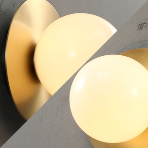 <span class=keywords><strong>Applique</strong></span> murale ronde moderne en gros, style américain classique, <span class=keywords><strong>globe</strong></span> en verre laiteux, <span class=keywords><strong>applique</strong></span> murale LED avec disque en laiton pour escalier, salon - Product Image 4