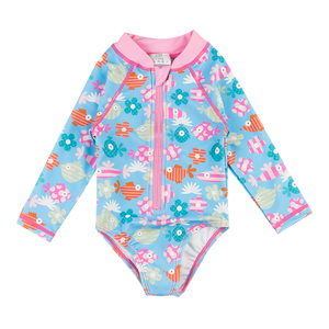 Nuevo Traje de Baño para Bebés y Niñas de Secado Rápido con Manga Larga y Cierre, Ropa de Natación para Niños UPF50, Bikini para Bebé de Verano - Product Image 2