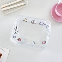 Sac à poupée en PVC transparent minimaliste kawaii, porte-clés, étanche, anti-poussière, pochette organisateur, fermeture éclair, Itabag, décoration de carte