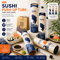 TK Viraler Artikel Sushi-Röhre Lebensmittelecht Laminiert Individuell Bedruckt Omakase Restaurant Großhandel OEM Papier-Zylinder-Box Geschenkkarton