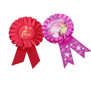 Wholesale Custom Logo Printed Paper Card Or Tin Plate Horse Award Ribbon Rosettes