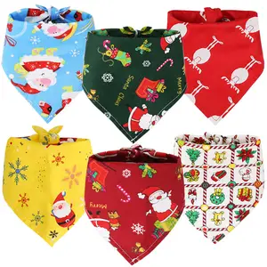 Wholesale festival Triangle collar christmas dog bandana adjustable cat dog bib cute puppy dog bandanas suppliers