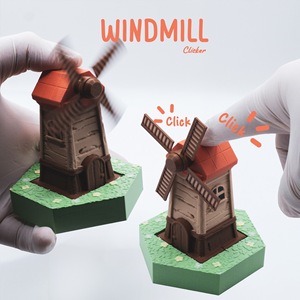 Moulin à vent carotte imprimé en 3D, clicker de décompression, jouet sensoriel à presser et à rebondir, pour créer des scènes pastorales - Product Image 4