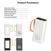 Gitra Original 30000mAh Power Bank PD 66W Charge rapide Affichage numérique USA Type de prise Micro High Outdoor Travel Camping