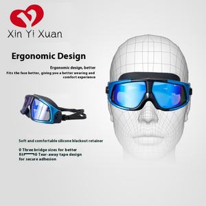 High Definition <b>Large</b> <b>Frame</b> Waterproof and Anti-fog Customizable Swimming Goggles for Men and Women Electroplated PC - Product Image 3