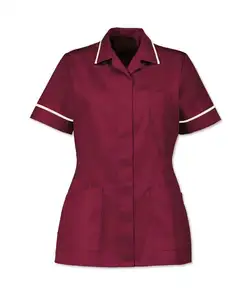 Tunique d'infirmière médicale à manches courtes pour femmes, soins de santé, chemisier, gommage, vente en gros, Europe, uniforme personnalisable, 7 jours, sergé XS-3XL