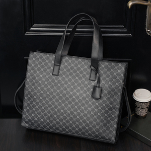 Wholesale Custom PU Leather New Design Hot Selling Black Fashion Shoulder Bag Laptop <strong>Handbag</strong> <strong>for</strong> <strong>Men</strong> and Women - Product Image 4