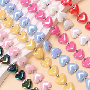 จี้รูปหัวใจประดับลูกปัด <span class=keywords><strong>YN</strong></span> สำหรับตกแต่งหมวก DIY เครื่องประดับสำหรับผู้หญิง หมวกเบสบอลและหมวกตาข่ายกอล์ฟ DIY โซ่โลหะ - Product Image 6