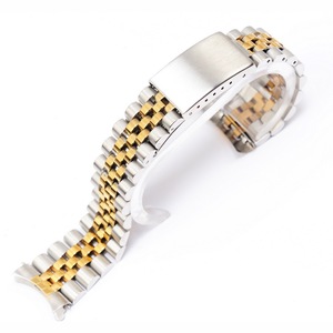 Correa de Reloj de Metal de 13 mm, 17 mm, 18 mm, 19 mm, 20 mm, 21 mm, 22 mm, Extremo Curvo, Acero Inoxidable Sólido, Brazalete Dorado y Plateado para Relojes de Lujo - Product Image 4