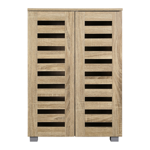 Nhà máy trực tiếp 2 Slatted cửa Thiết kế lưu trữ tủ giày tủ trong màu đen - Product Image 4