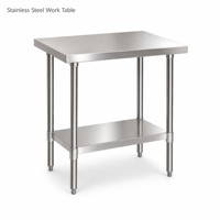Tables en acier inoxydable 304/201, parfaites pour toutes sortes d'utilisations, comme les barbecues en plein air, les étagères de garage, etc.