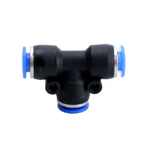 Bahoo PE-1/4 1/4" Male Branch Tee Tube OD Union Tee Type Push to Quick Connect Tube plastic pneumatic fitting